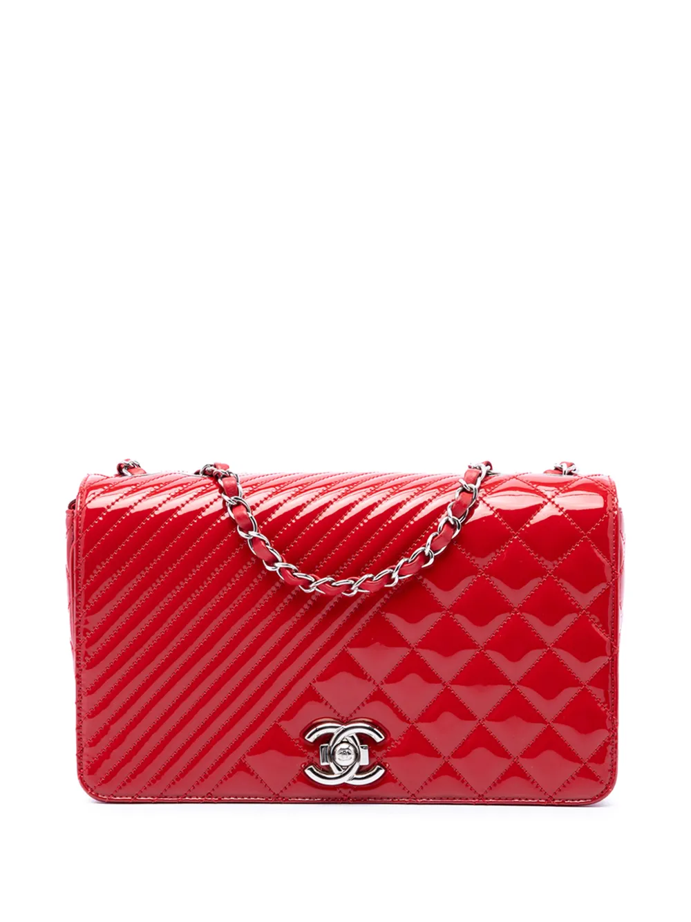 CHANEL Pre-Owned 2016-2017 Medium Patent Coco Boy Flap shoulder bag - Red