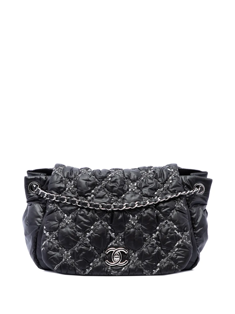 CHANEL Pre-Owned 2010-2011 Paris Byzance Nylon Tweed On Stitch Bubble Accordion Flap shoulder bag - Schwarz