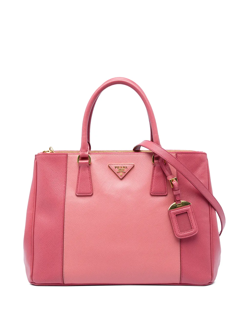 Prada Pre-Owned 2010-2026 Medium Bicolor Saffiano Lux Galleria Double Zip satchel - Rosa
