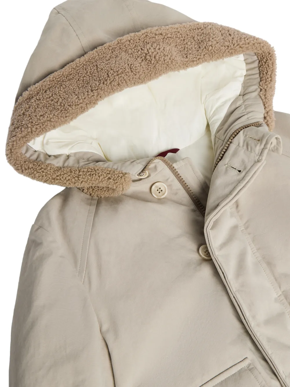 Brunello Cucinelli Kids Jack met lammy afwerking Beige