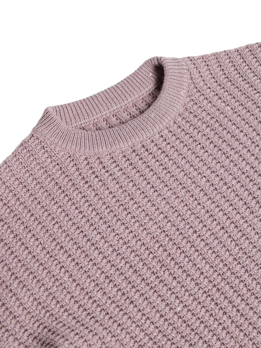 Brunello Cucinelli Kids waffle-stitch sweater Roze