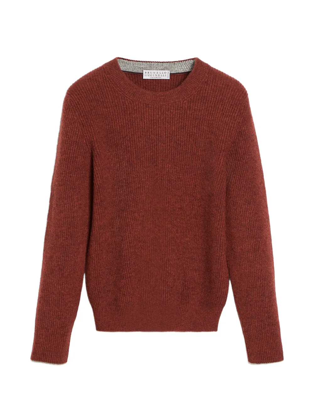 Brunello Cucinelli Kids English rib cashmere sweater Rood
