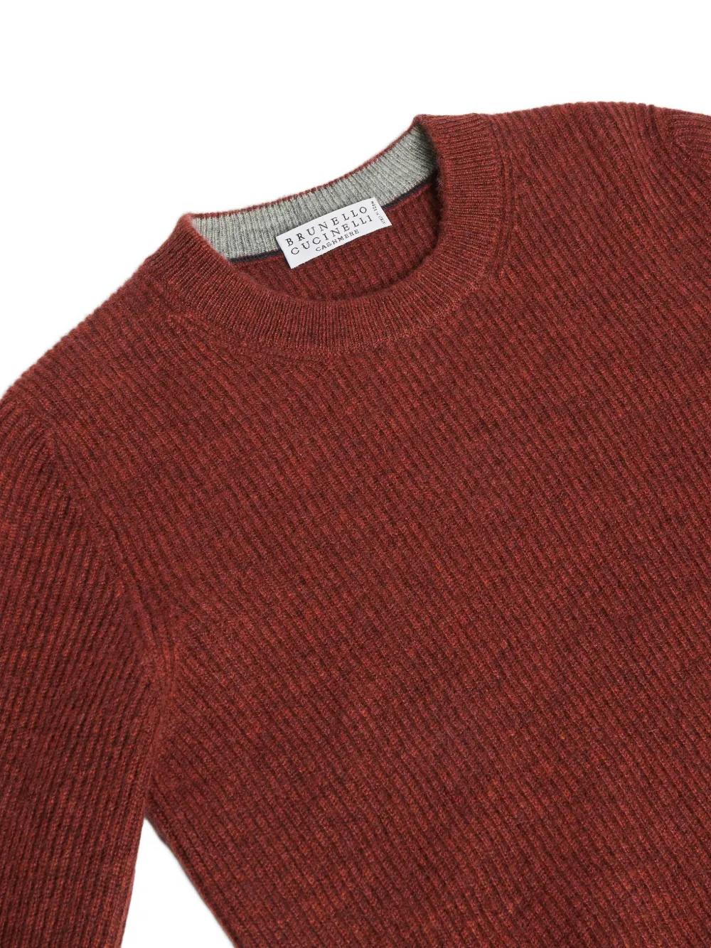 Brunello Cucinelli Kids English rib cashmere sweater Rood