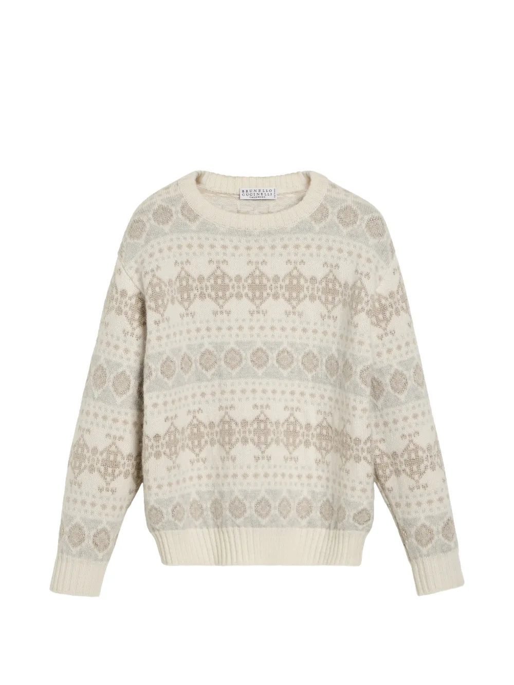 Brunello Cucinelli Kids jacquard-knit sweater Beige