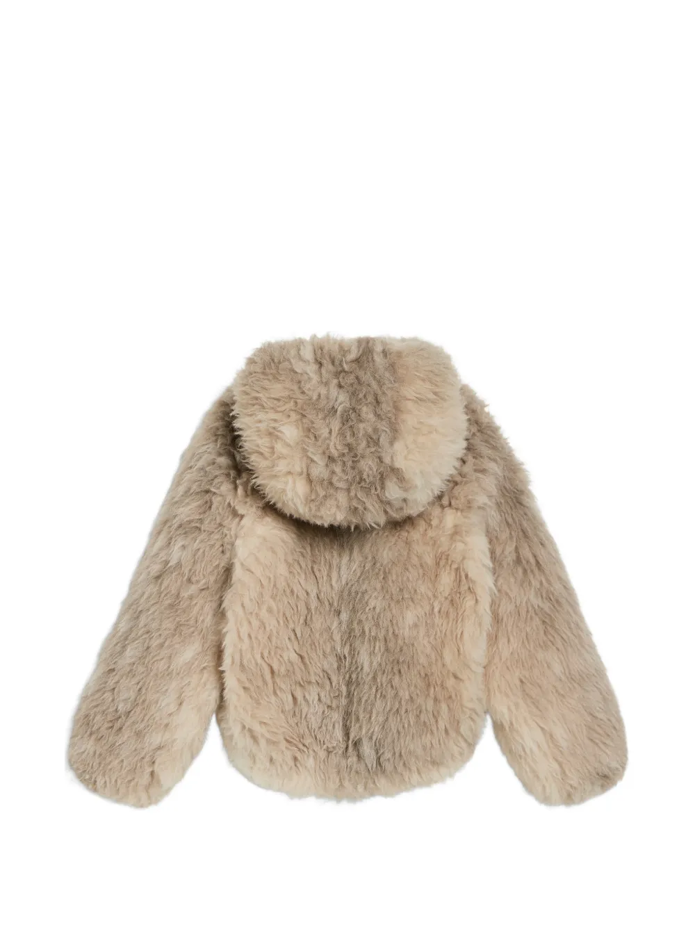 Brunello Cucinelli Kids Bontjas met capuchon Beige