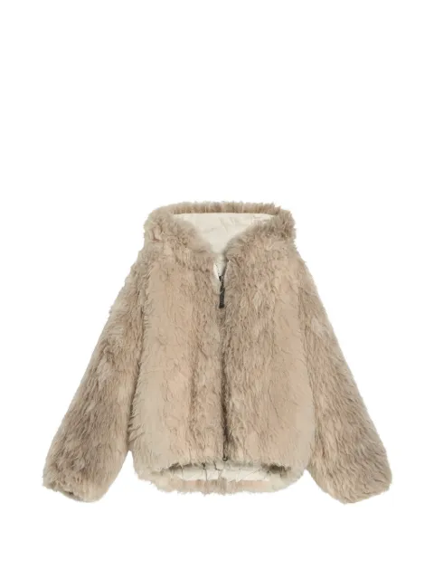 Brunello Cucinelli Kids hooded fur jacket