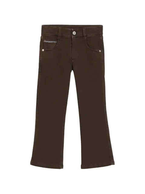 Brunello Cucinelli Kids jeans con detalle de cadena Monili