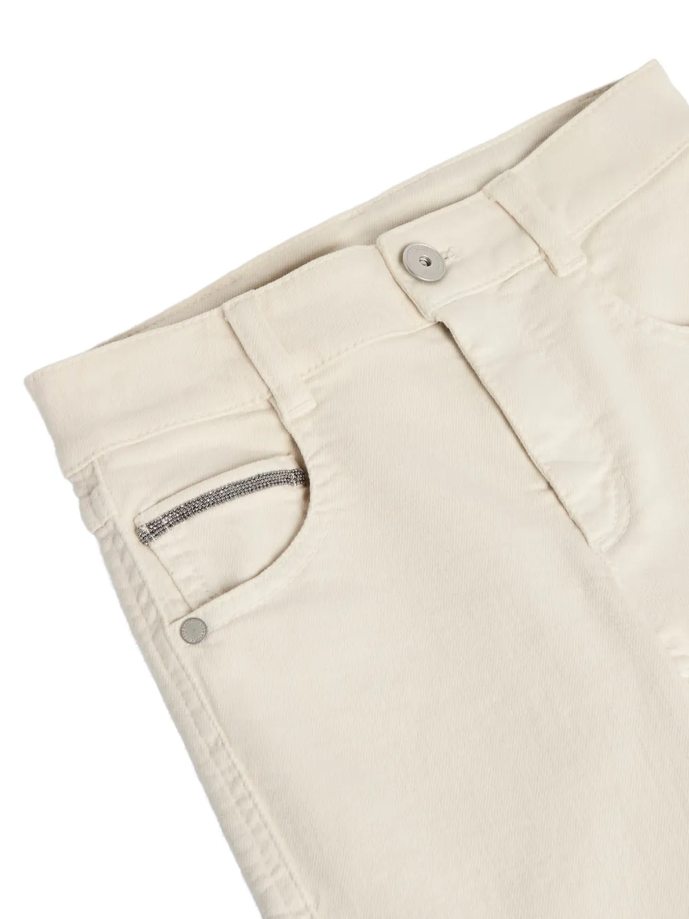 Brunello Cucinelli Kids Jeans verfraaid met kralen Wit