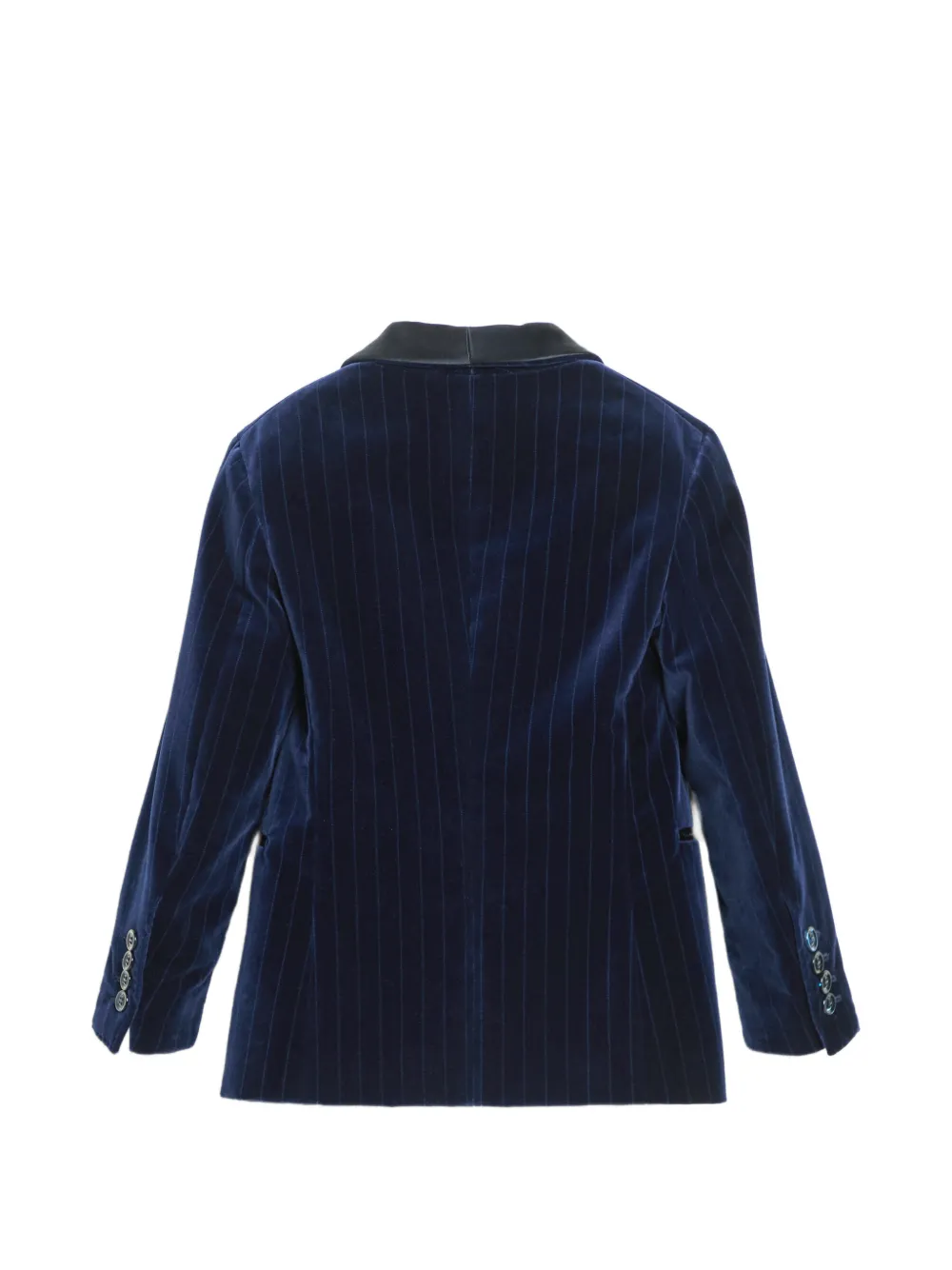 Brunello Cucinelli Kids chalk-stripe velvet blazer Blauw