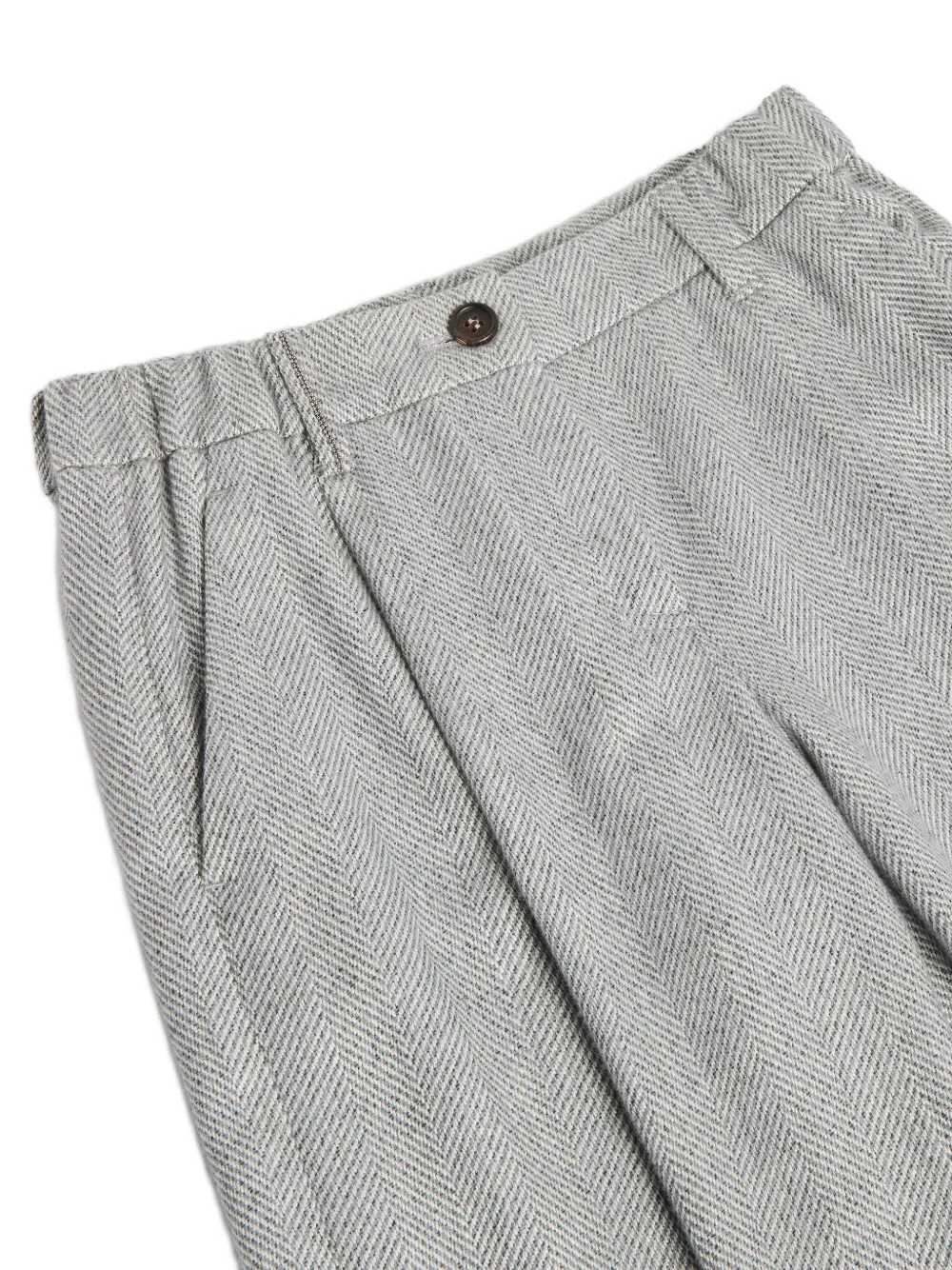 Brunello Cucinelli Kids Monili broek verfraaid met chevron-streep Grijs