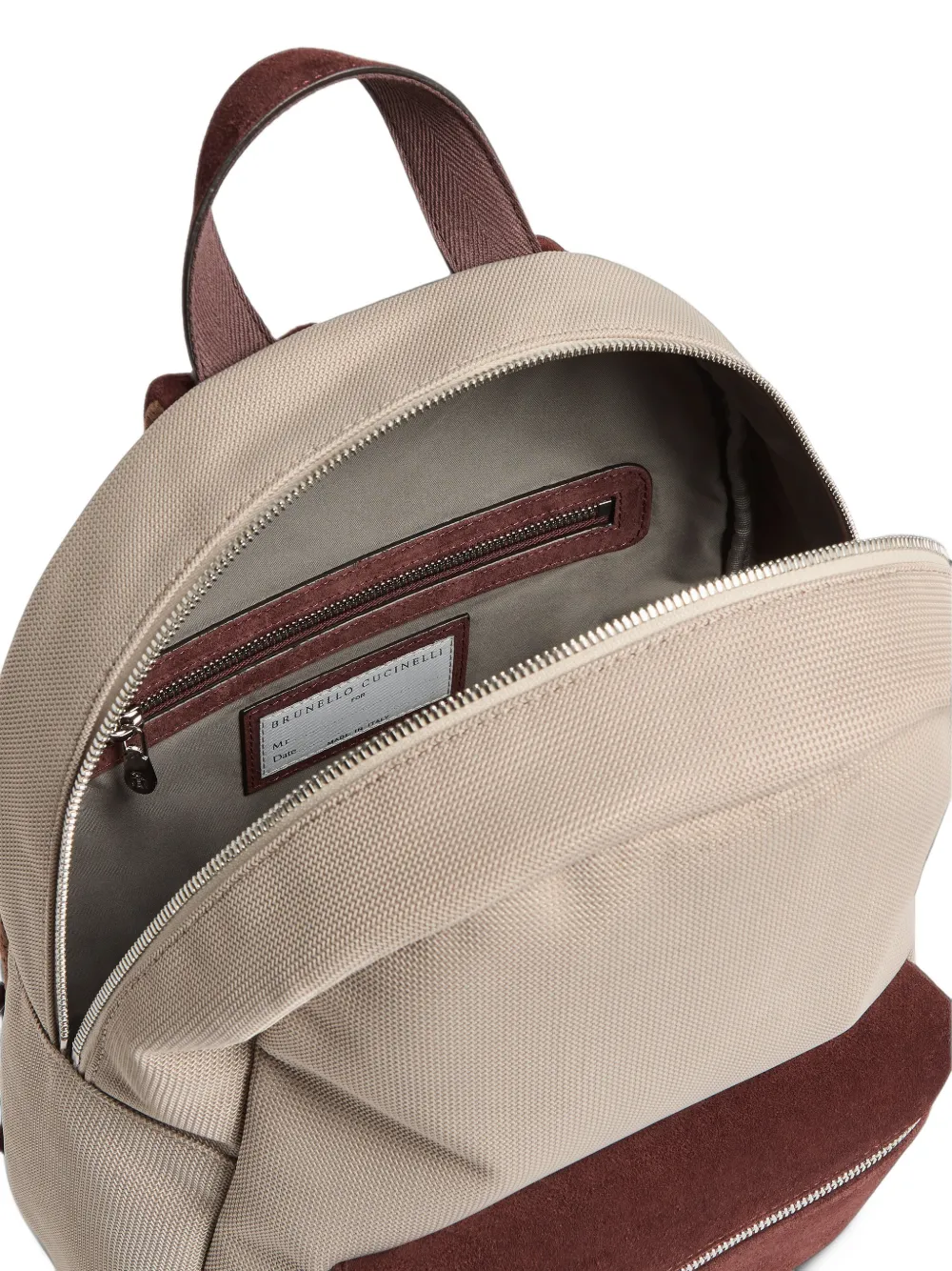 Brunello Cucinelli Kids suede-panel backpack Beige