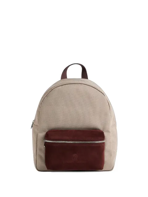 Brunello Cucinelli Kids suede-panel backpack