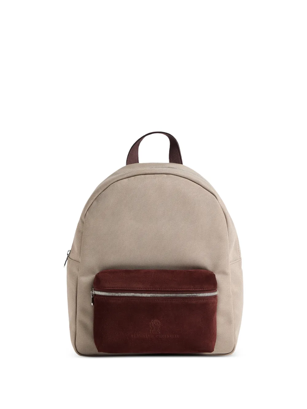 Brunello Cucinelli Kids suede-panel backpack - Toni neutri