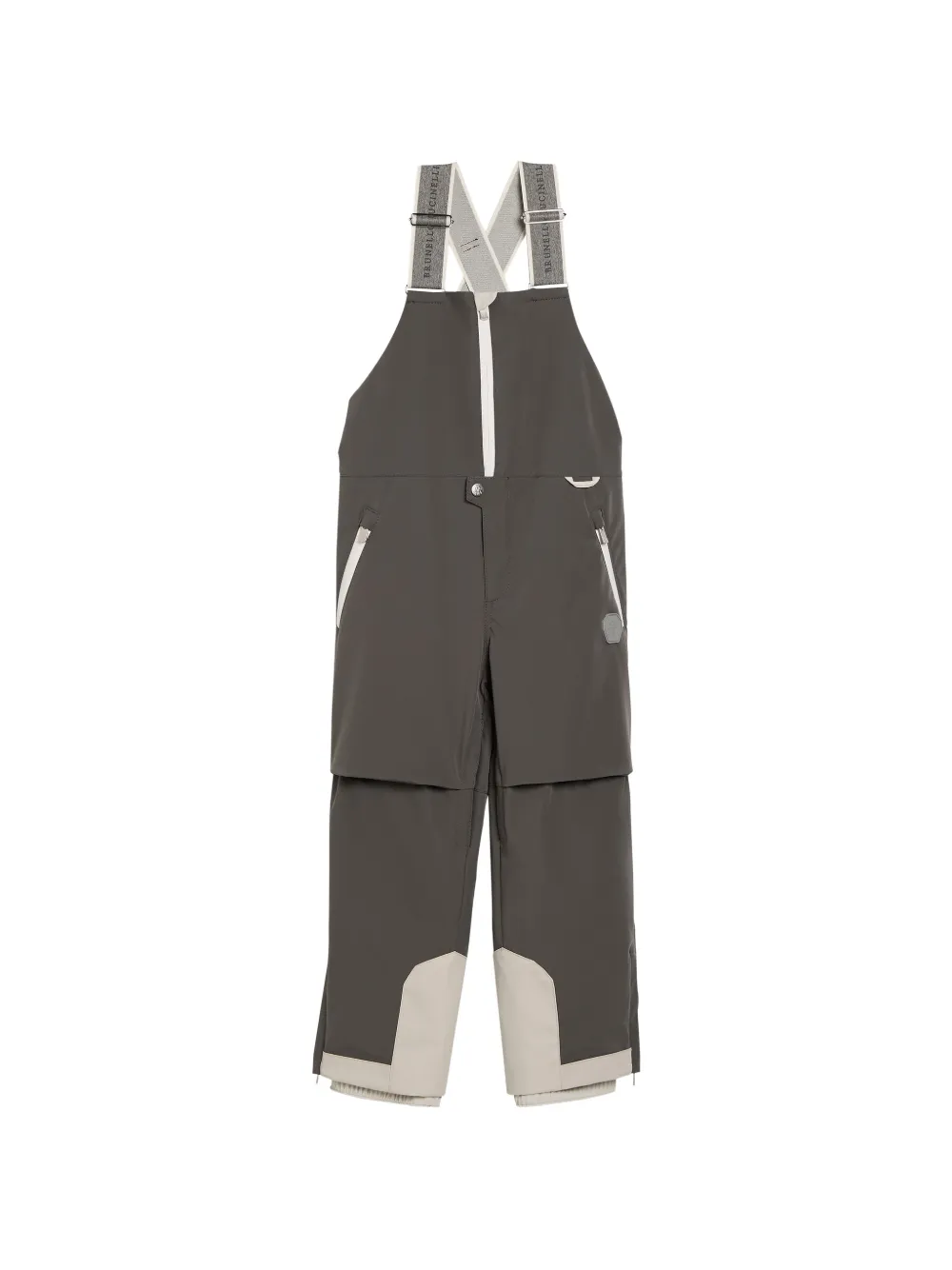 Brunello Cucinelli Kids Tuinbroek met logoprint Grijs