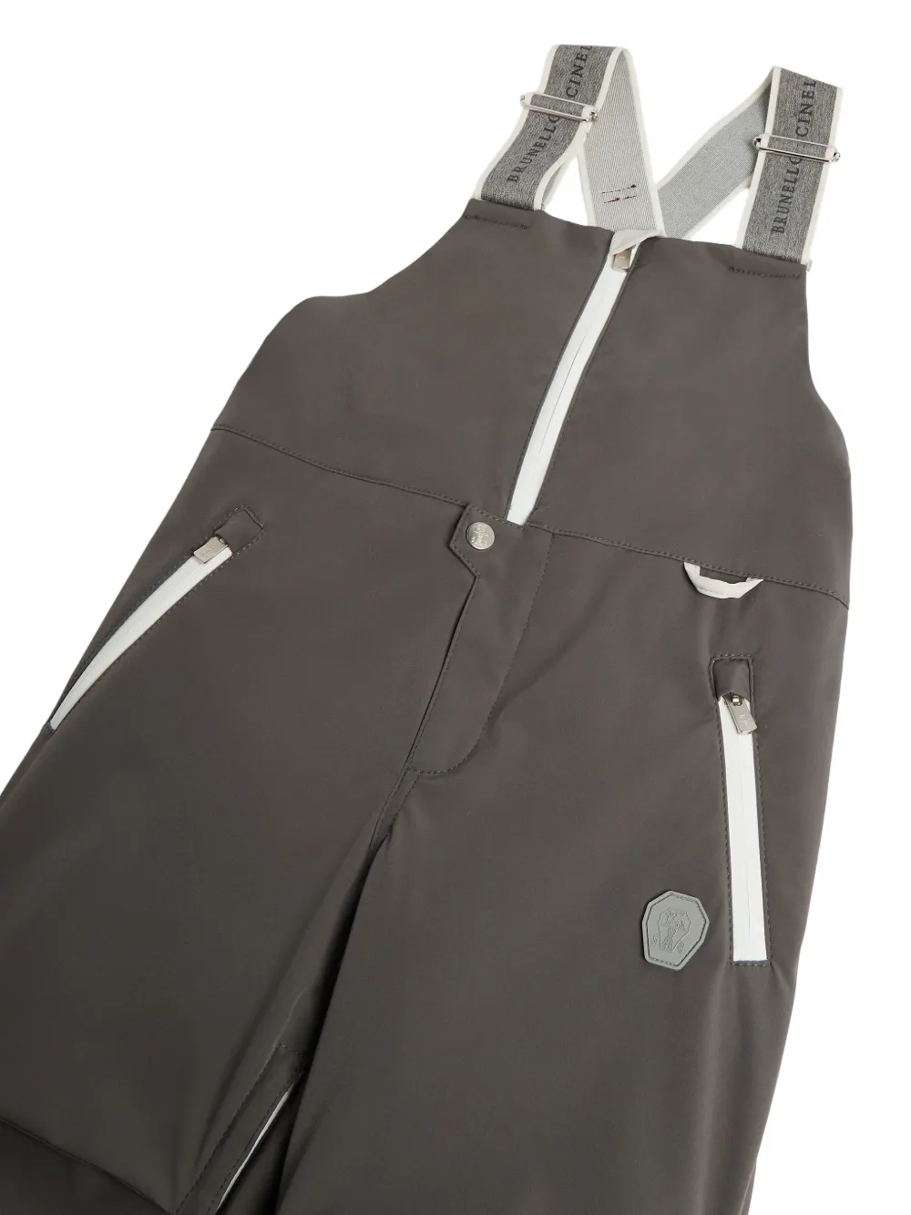 Brunello Cucinelli Kids Tuinbroek met logoprint Grijs