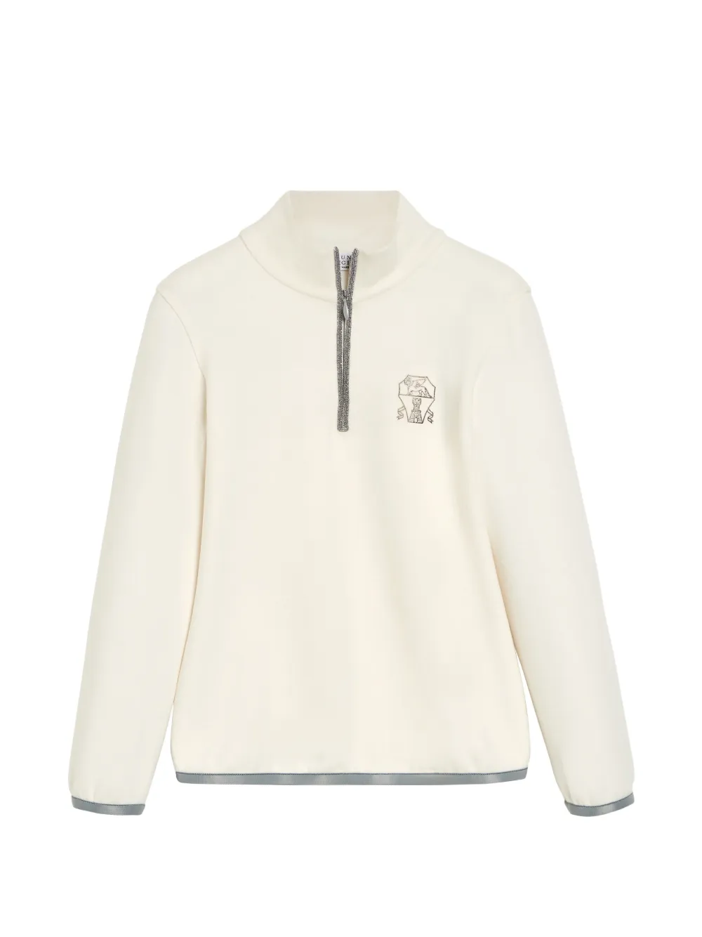 Brunello Cucinelli Kids logo-embroidered sweatshirt Wit