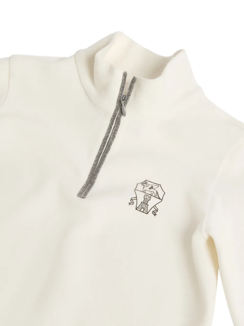Brunello Cucinelli Kids logo-embroidered sweatshirt Wit