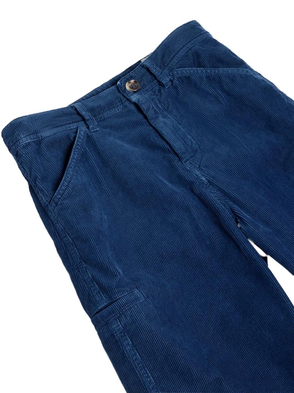 Brunello Cucinelli Kids Ribfluwelen ergonomische broek Blauw