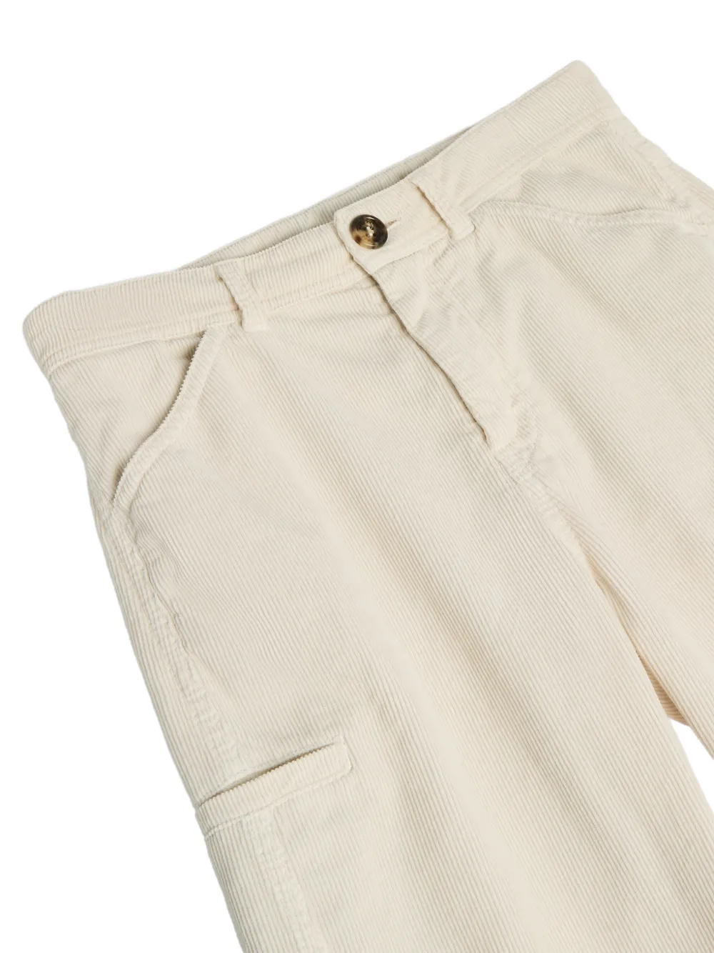Brunello Cucinelli Kids Ribfluwelen broek met geverfd effect Beige