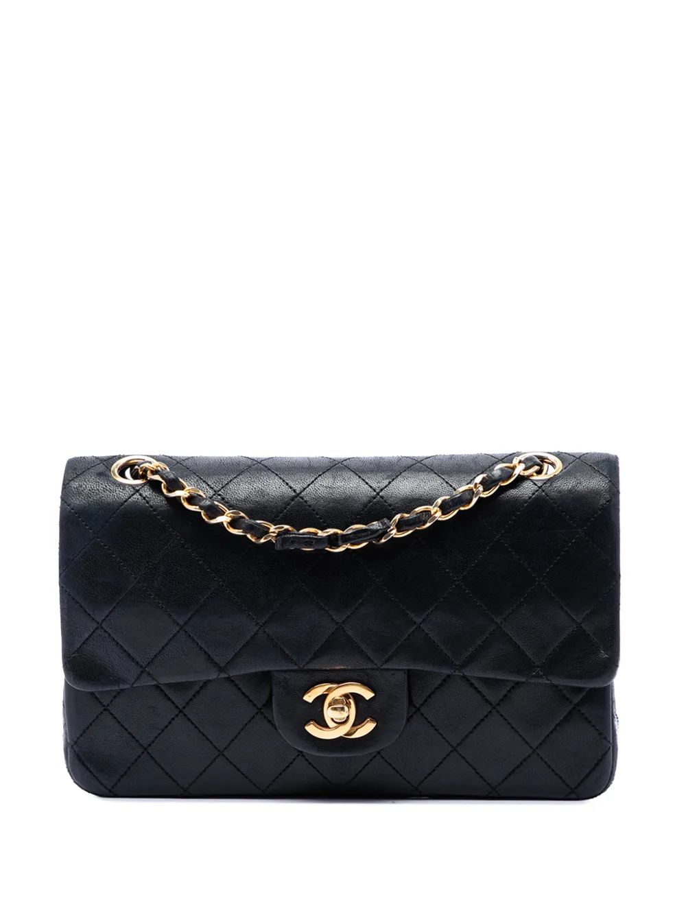 CHANEL Pre-Owned 1984-1986 Small Classic Lambskin Double Flap shoulder bag - Black