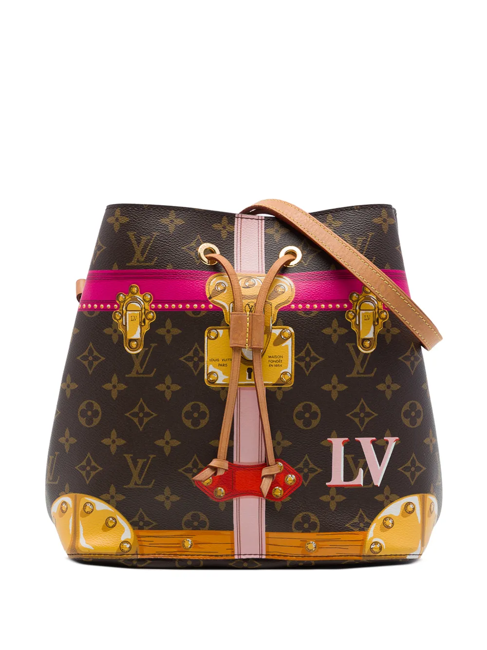 Louis Vuitton Pre-Owned 2018 Monogram Summer Trunks Neonoe bucket bag - Brown