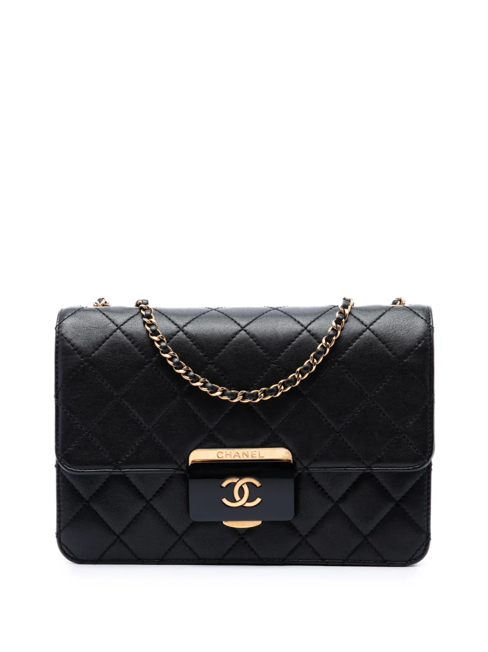 CHANEL Pre-Owned 2016-2017 Medium Quilted Sheepskin Beauty Lock Flap shoulder bag - Black