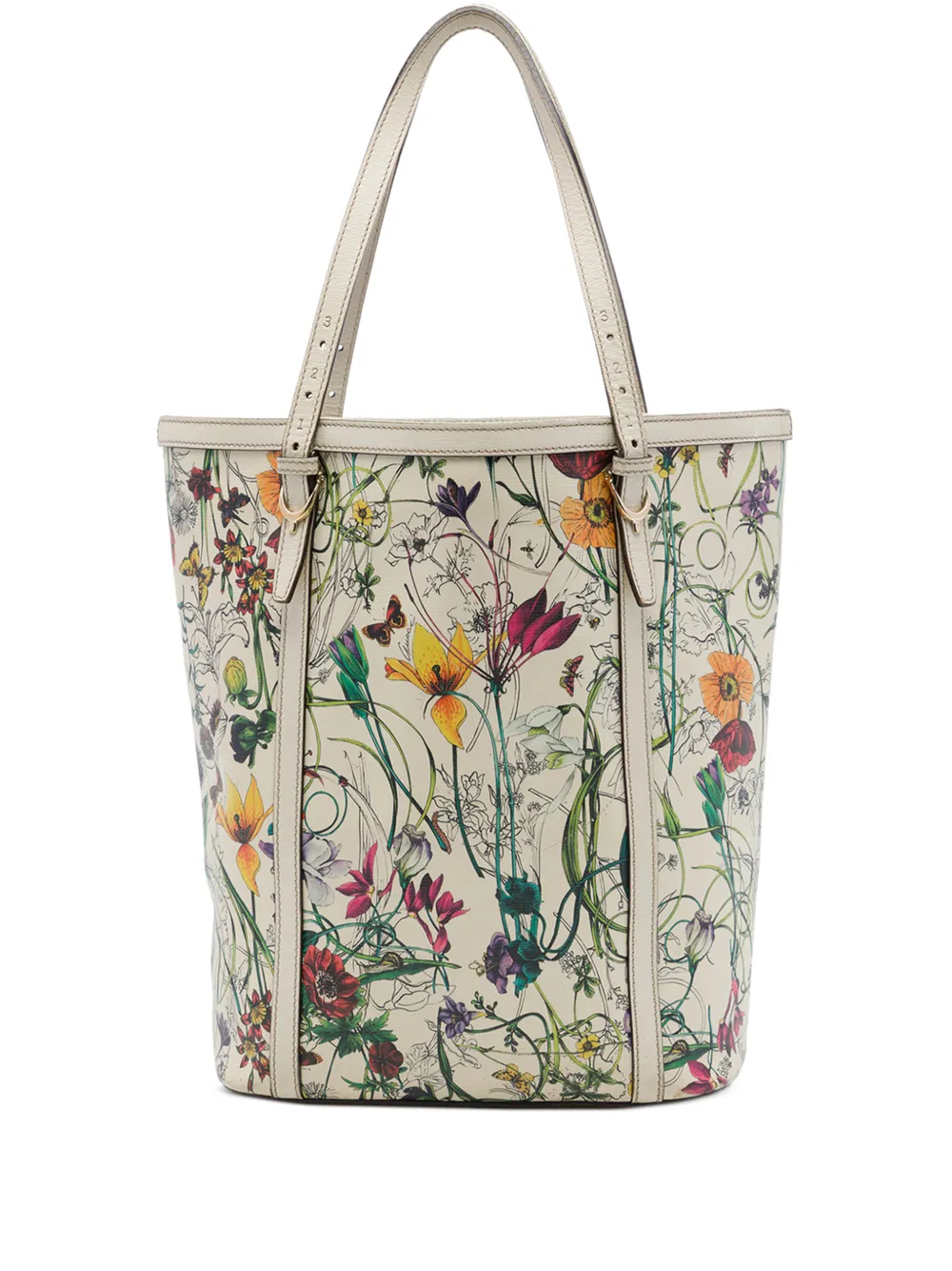 Gucci Pre-Owned 2016-2026 Medium Calfskin Flora Infinity Nice tote bag - Weiß