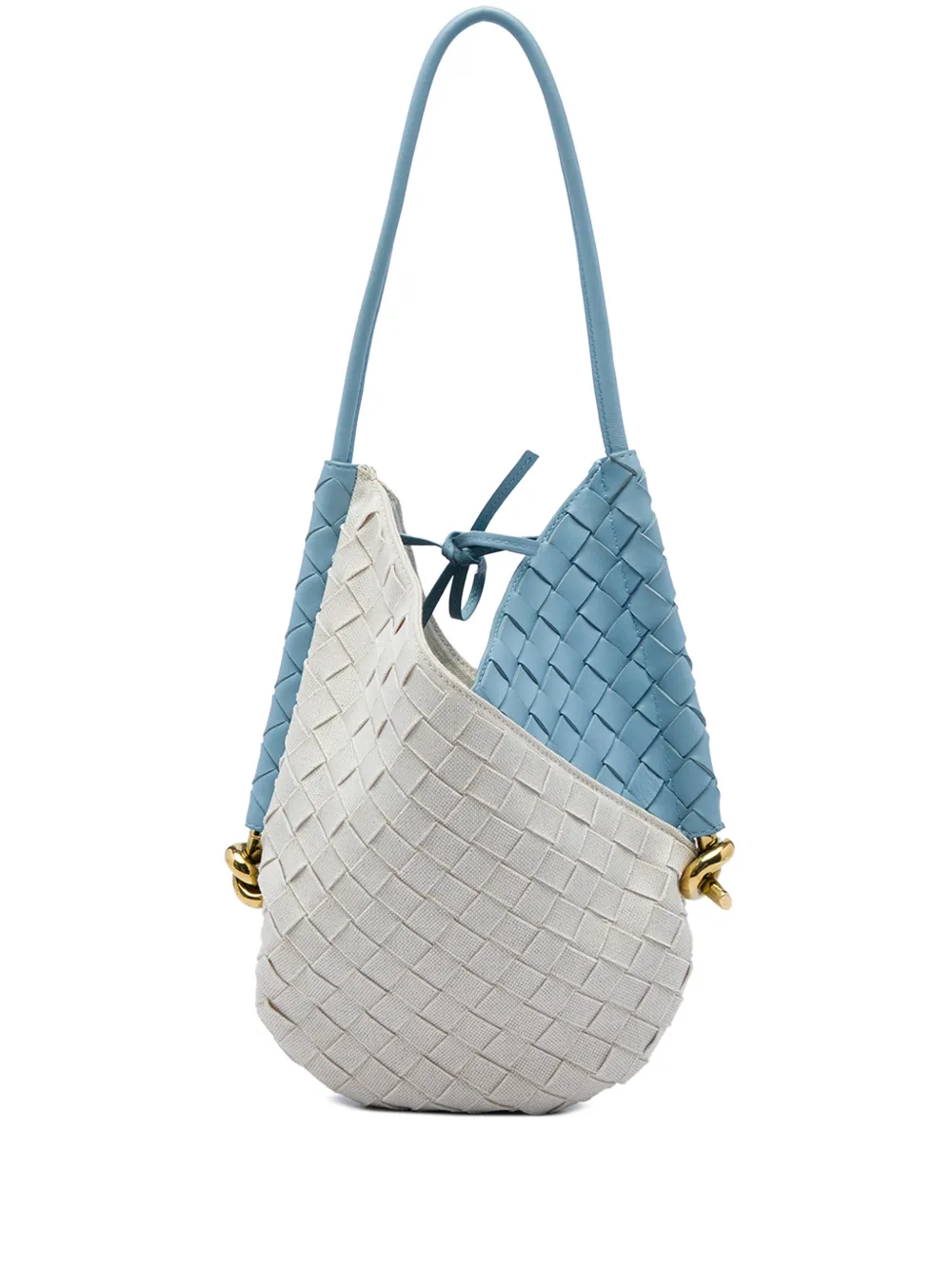 Bottega Veneta Pre-Owned 2012-2026 Small Nappa and Canvas Intrecciato Solstice shoulder bag - Blau