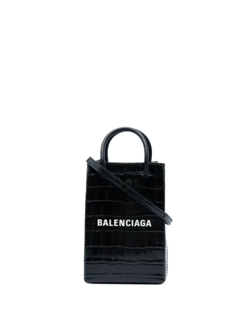 Balenciaga Pre-Owned bolsa satchel para celular mini de piel con efecto de piel de cocodrilo en relieve 2009