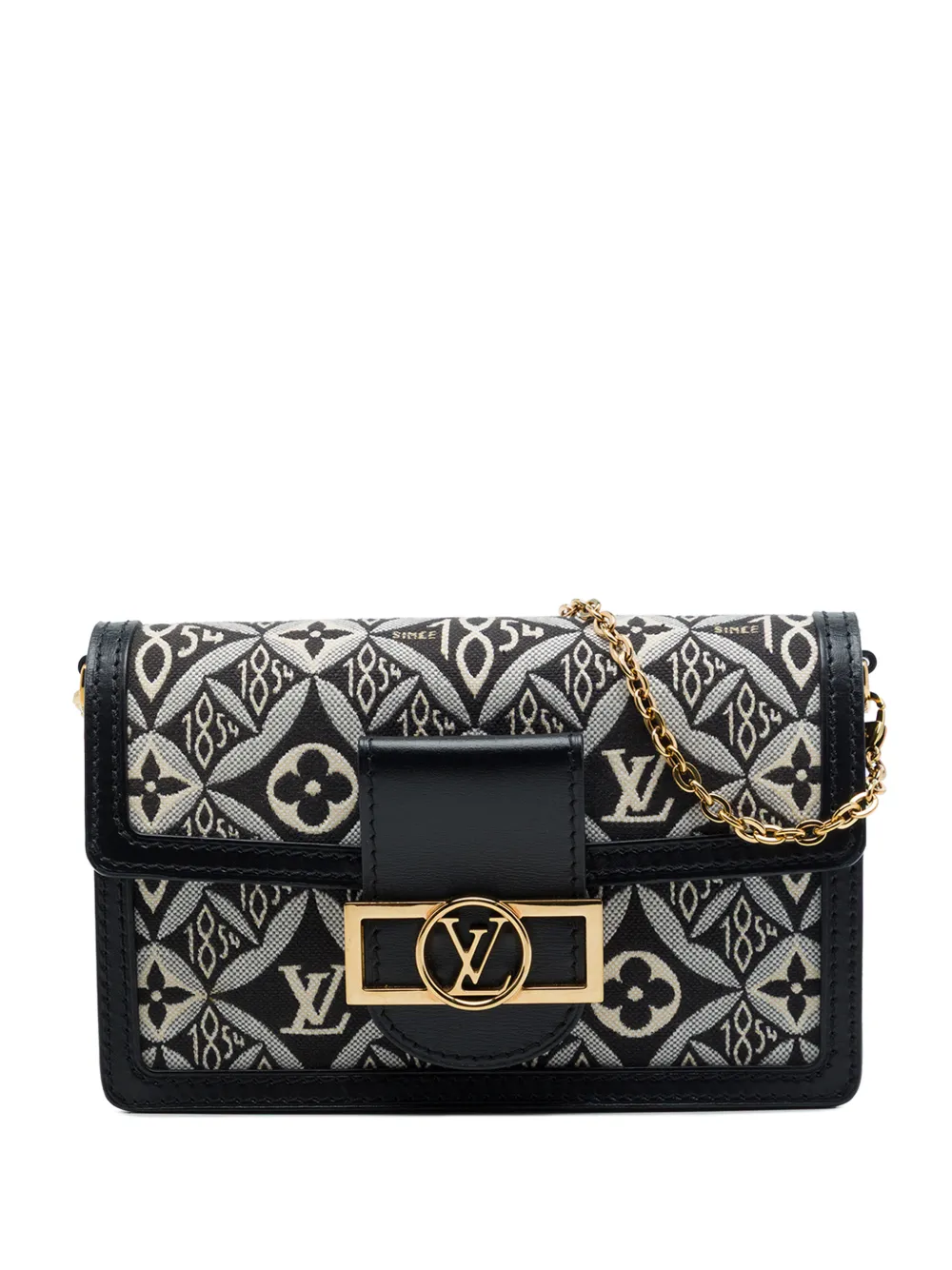 Louis Vuitton Pre-Owned 2020 Monogram Jacquard Since 1854 Dauphine Chain Wallet crossbody bag - Black
