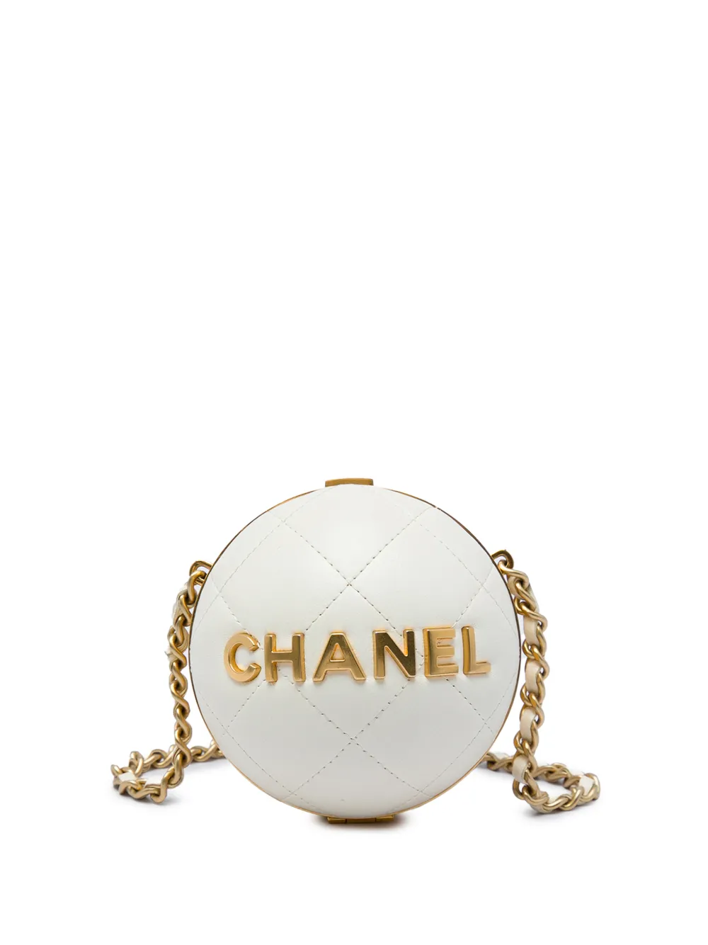 CHANEL Pre-Owned 2021-2026 Quilted Lambskin 22 Sphere Minaudiere crossbody bag - White