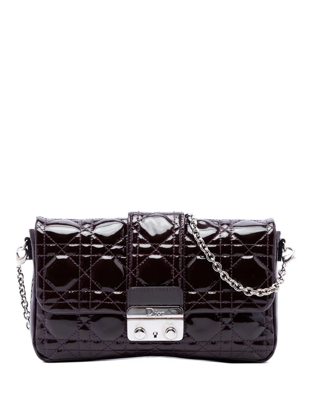 Christian Dior Pre-Owned 2010-2019 Patent Cannage New Lock Pouch crossbody bag - Violett