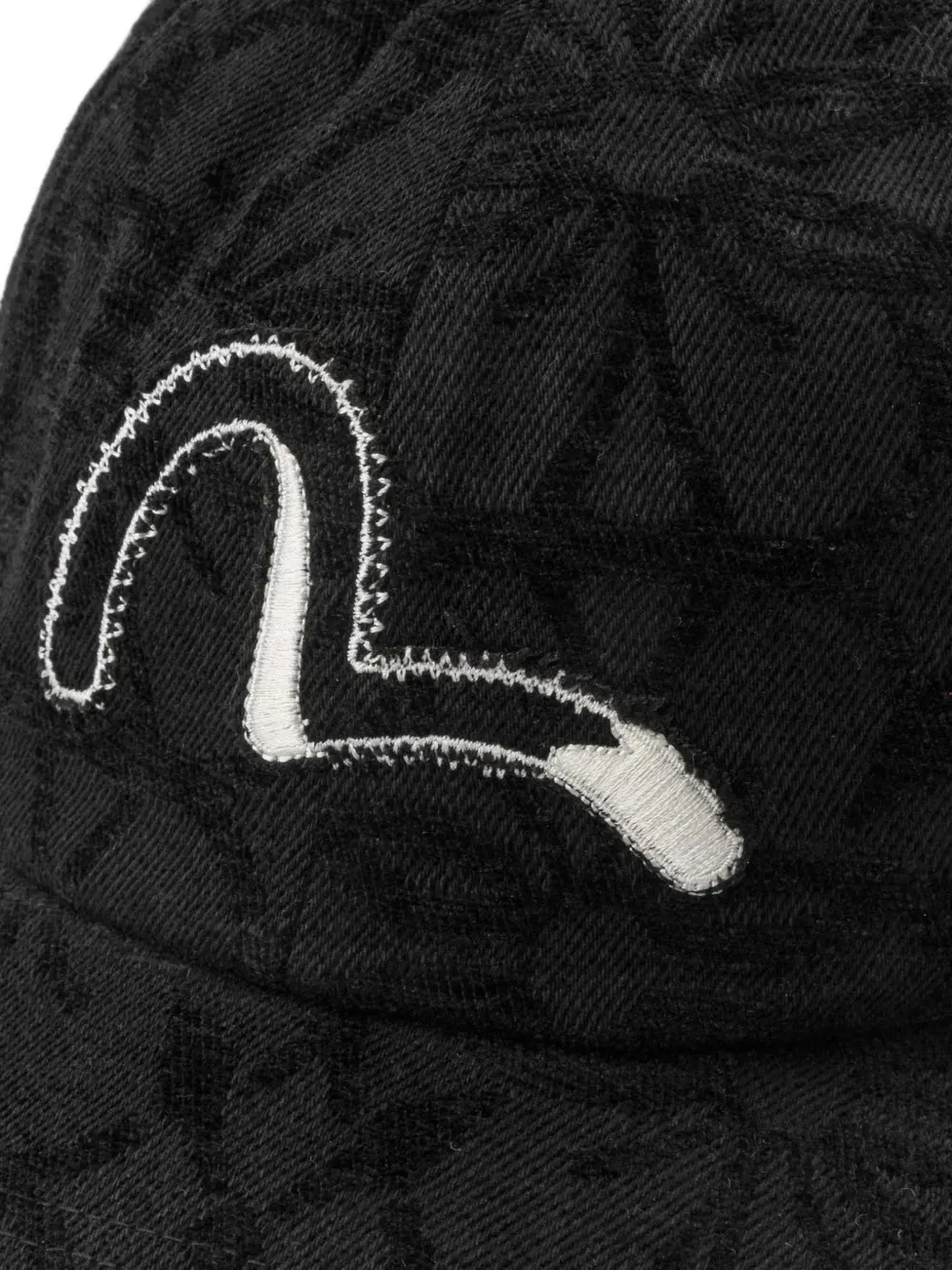 EVISU Kamon logo-embroidered jacquard baseball cap Zwart