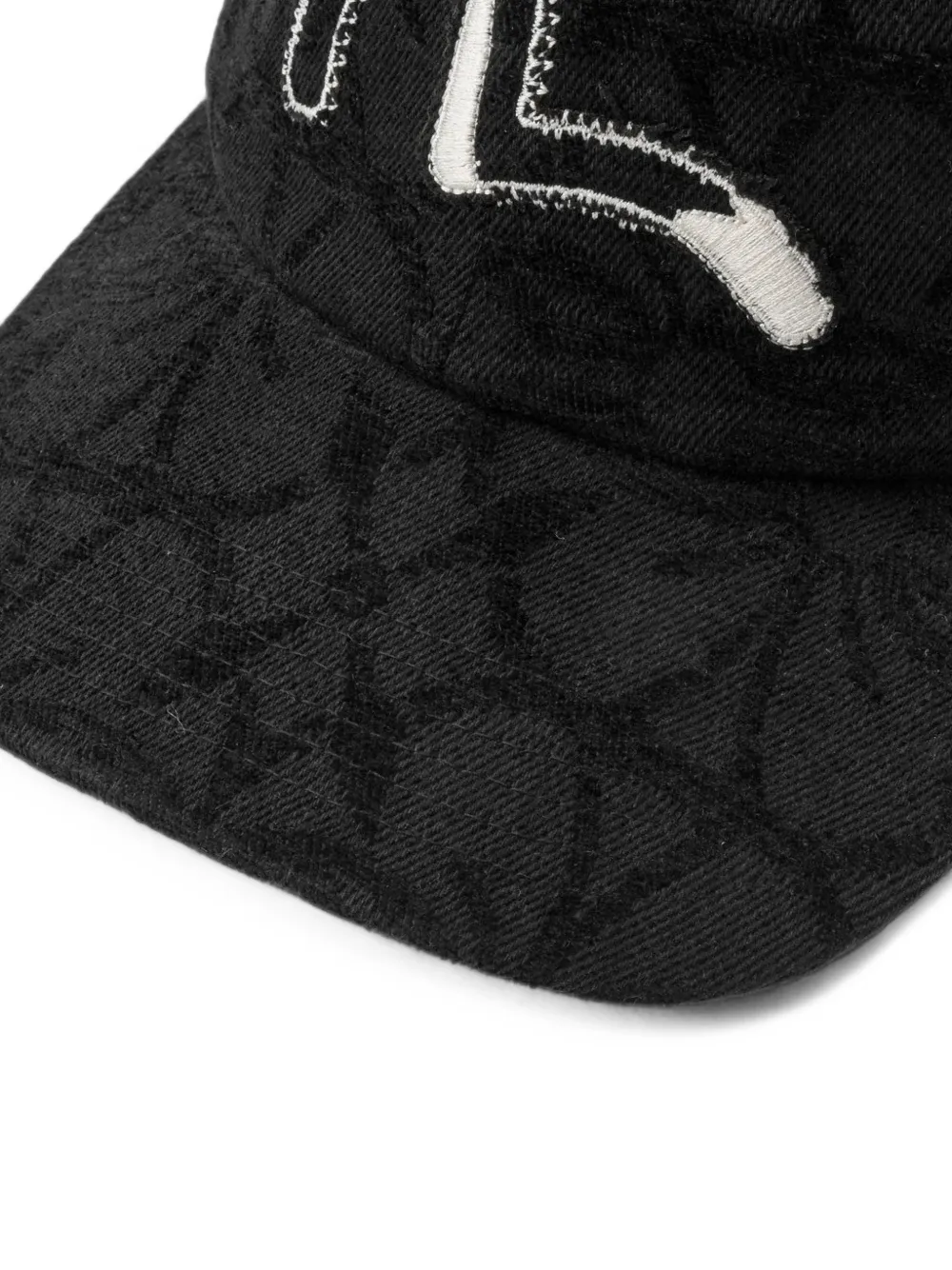 EVISU Kamon logo-embroidered jacquard baseball cap Zwart