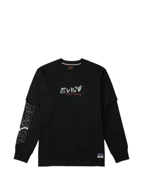 EVISU layered-sleeve graphic-print T-shirt