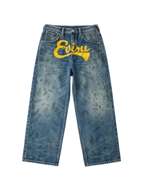 EVISU logo-print loose jeans