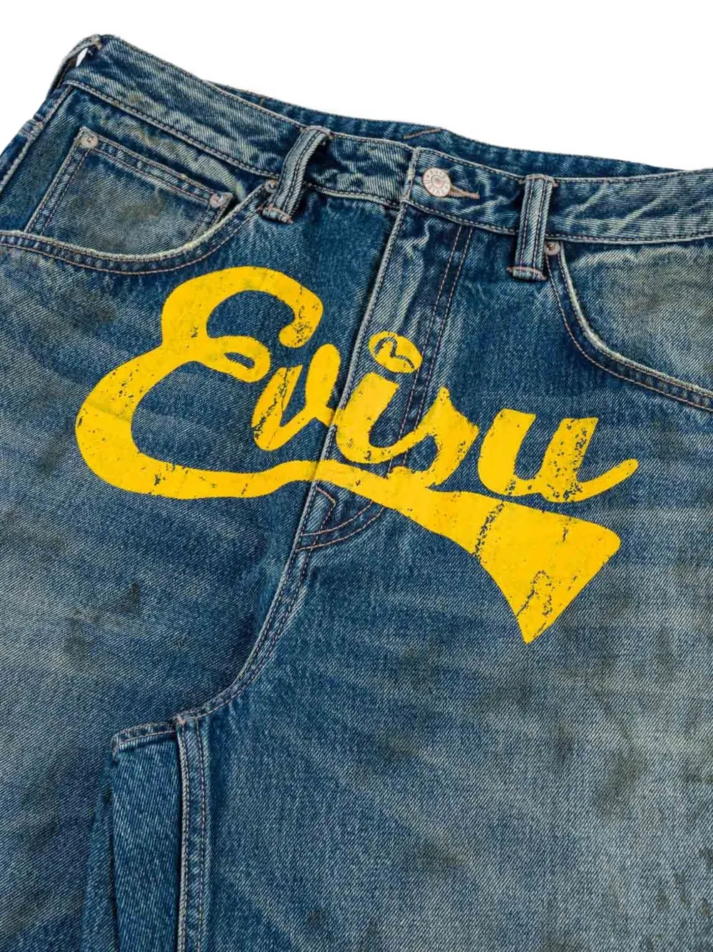 EVISU logo-print loose jeans Blauw