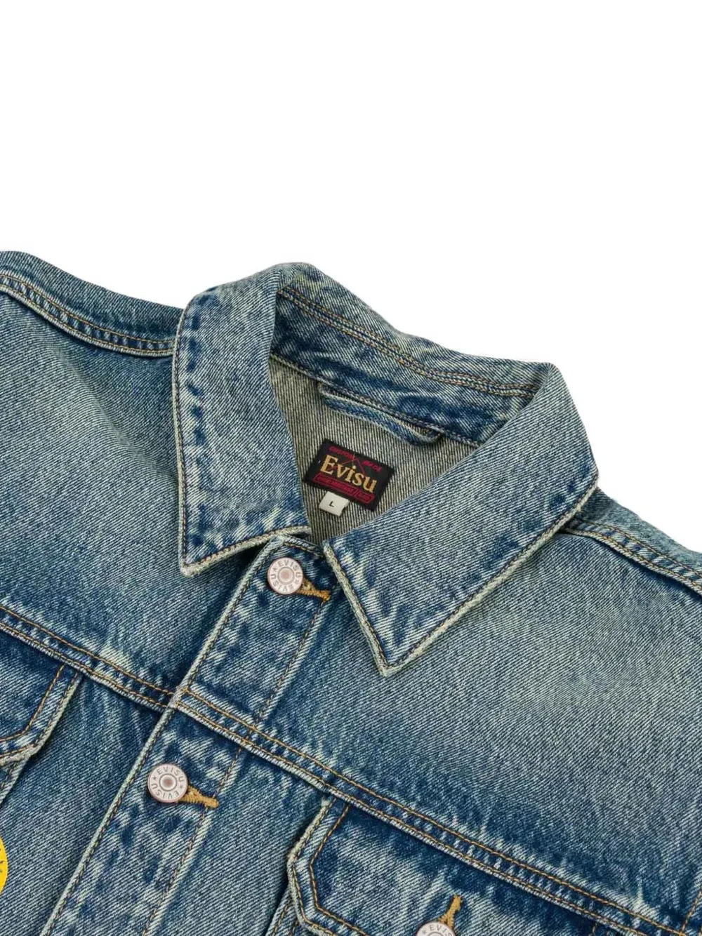 EVISU logo-print denim jacket Blauw