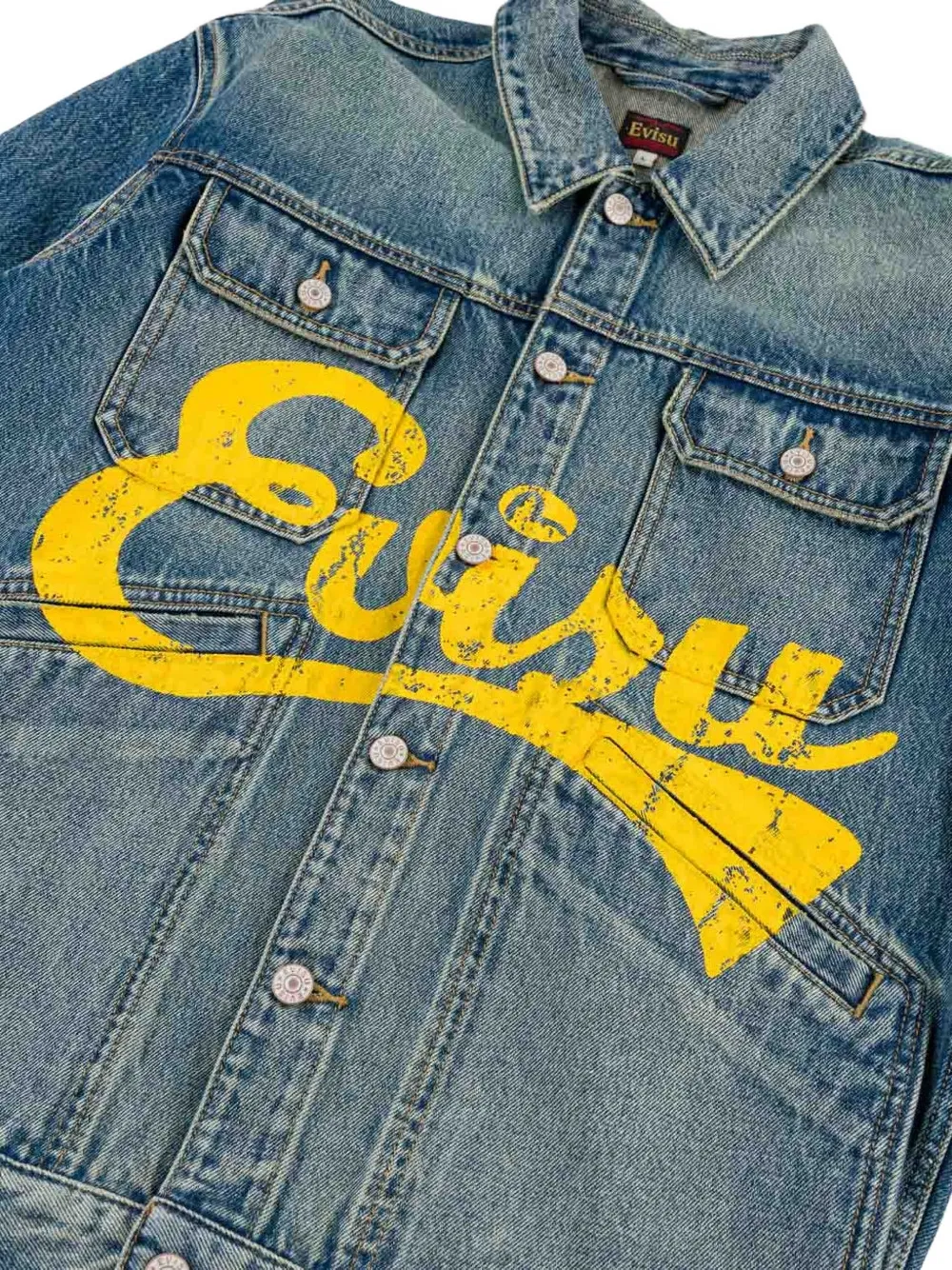 EVISU logo-print denim jacket Blauw