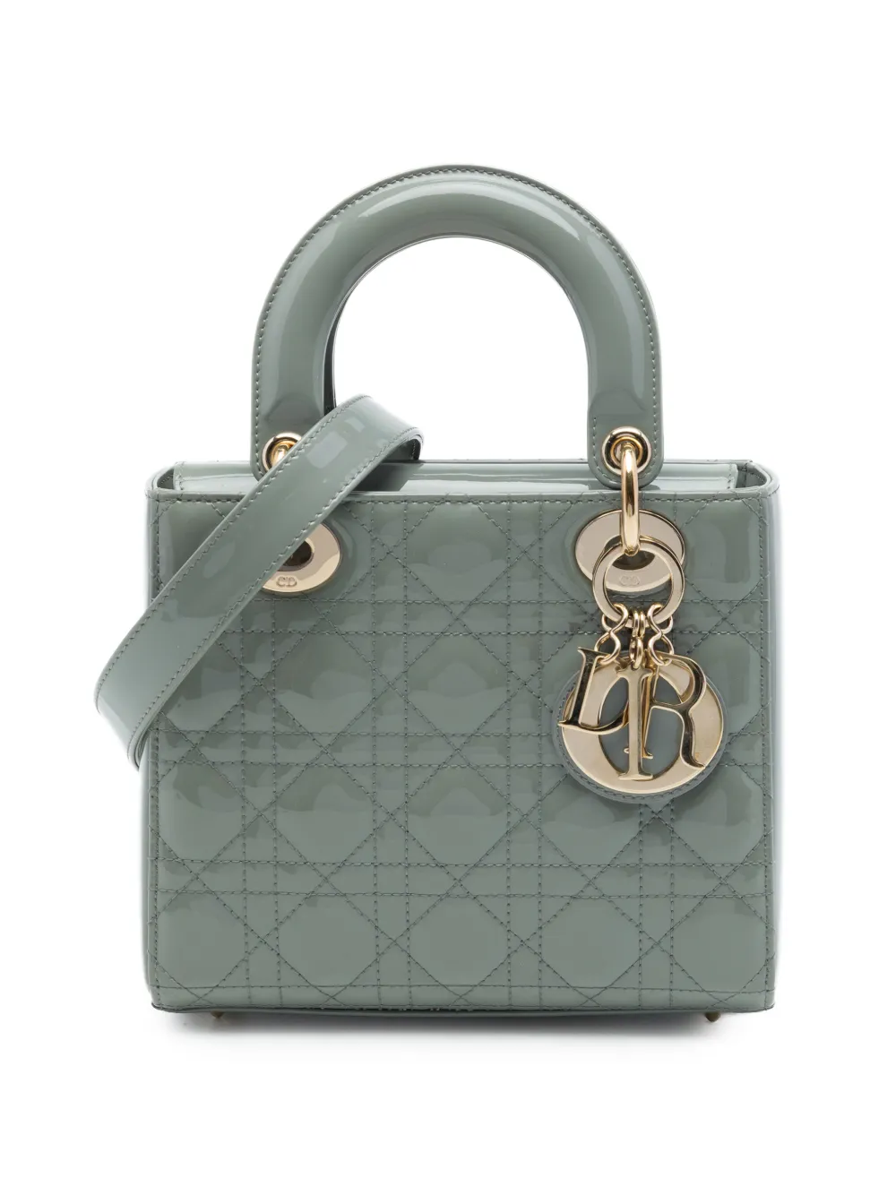 Christian Dior Pre-Owned 2020 Small Patent Cannage Lady Dior satchel - Grau