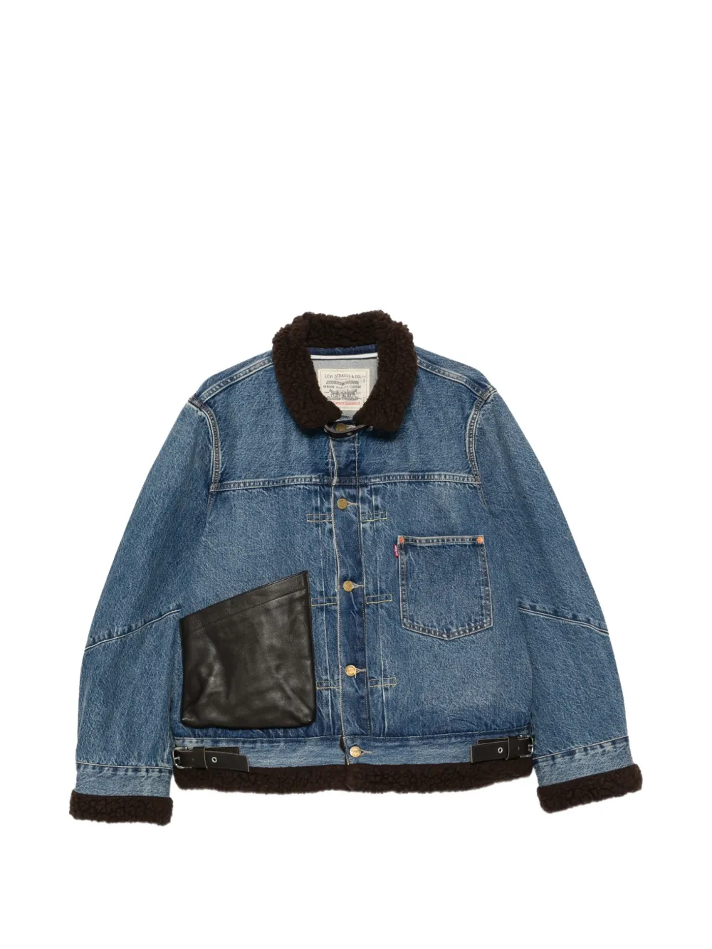 sacai x Levi Strauss shearling-trim denim jacket - Blu