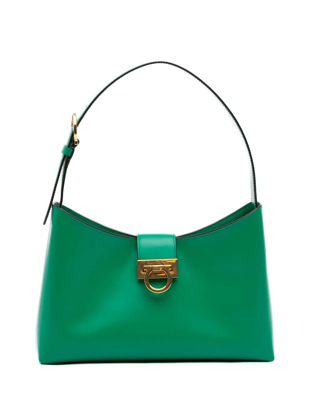 Ferragamo Pre-Owned 2010-2026 Leather Gancini Trifolio shoulder bag - Verde
