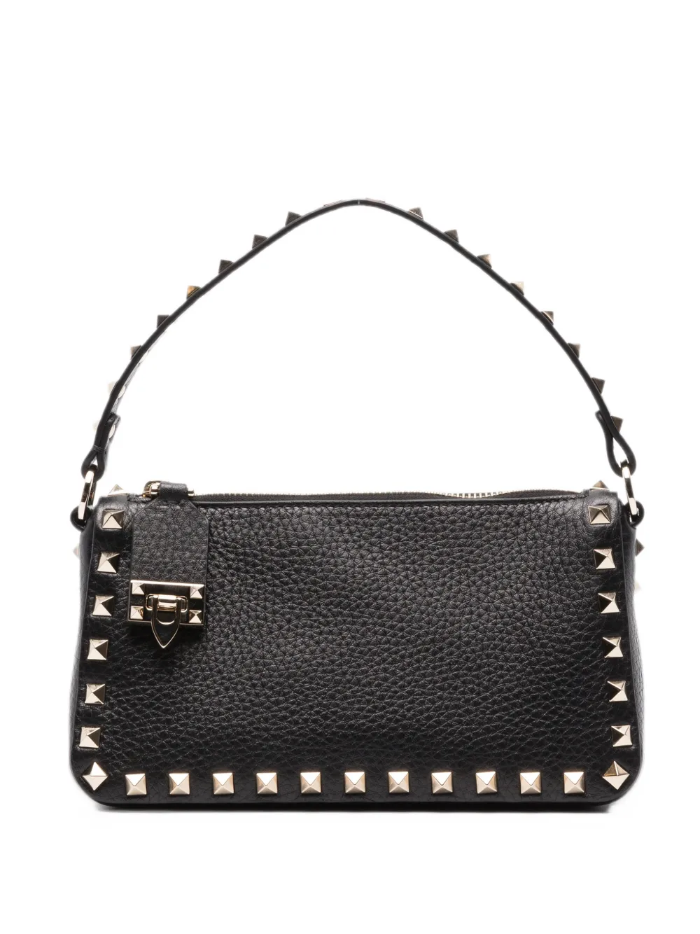 Valentino Garavani Borsa a spalla Rockstud in pelle - Nero
