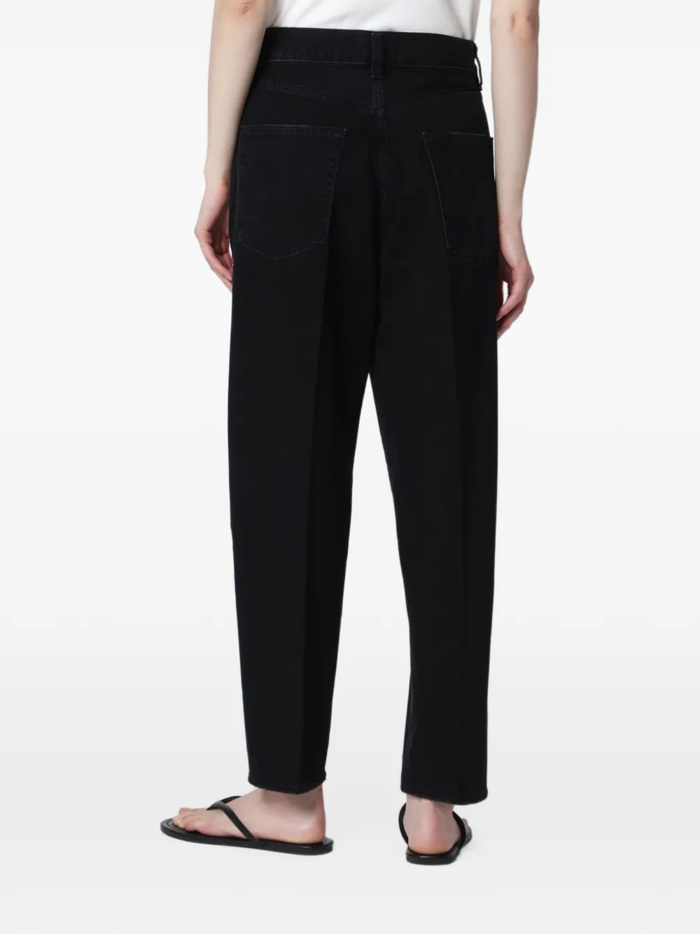 AGOLDE pleated straight-leg jeans Zwart