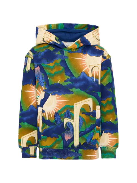 Scotch & Soda Kids landscape-print cotton hoodie