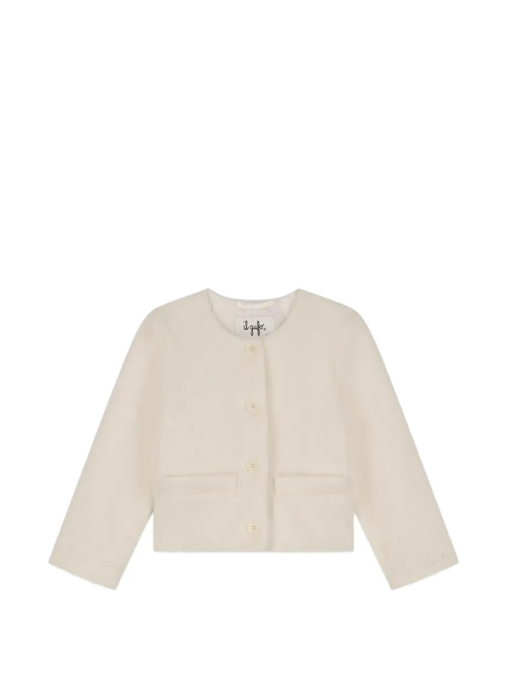 Il Gufo button-fastening collarless jacket - Nude