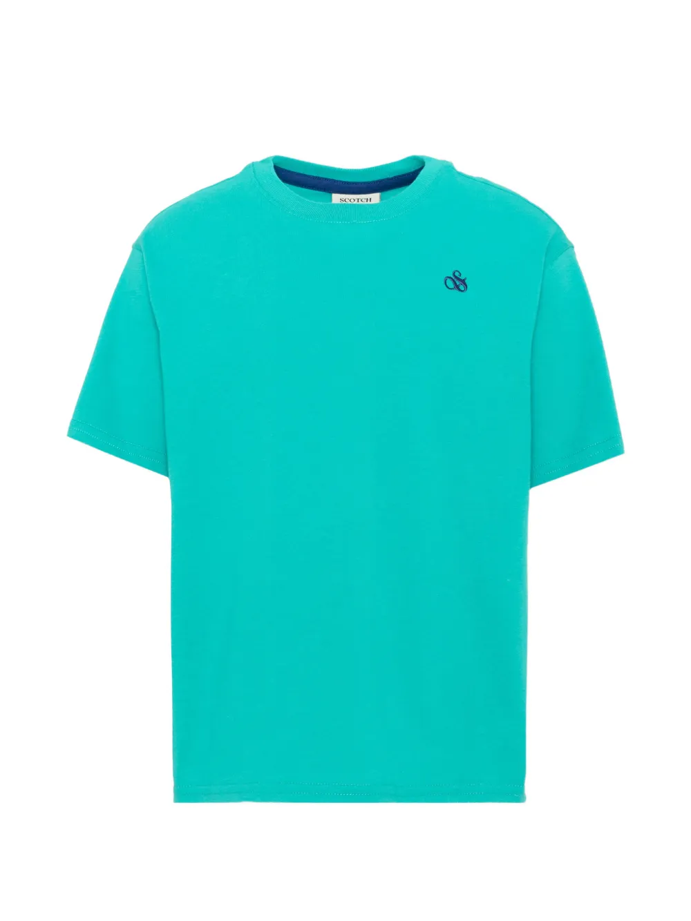 Scotch & Soda Kids logo-embroidered T-shirt Groen