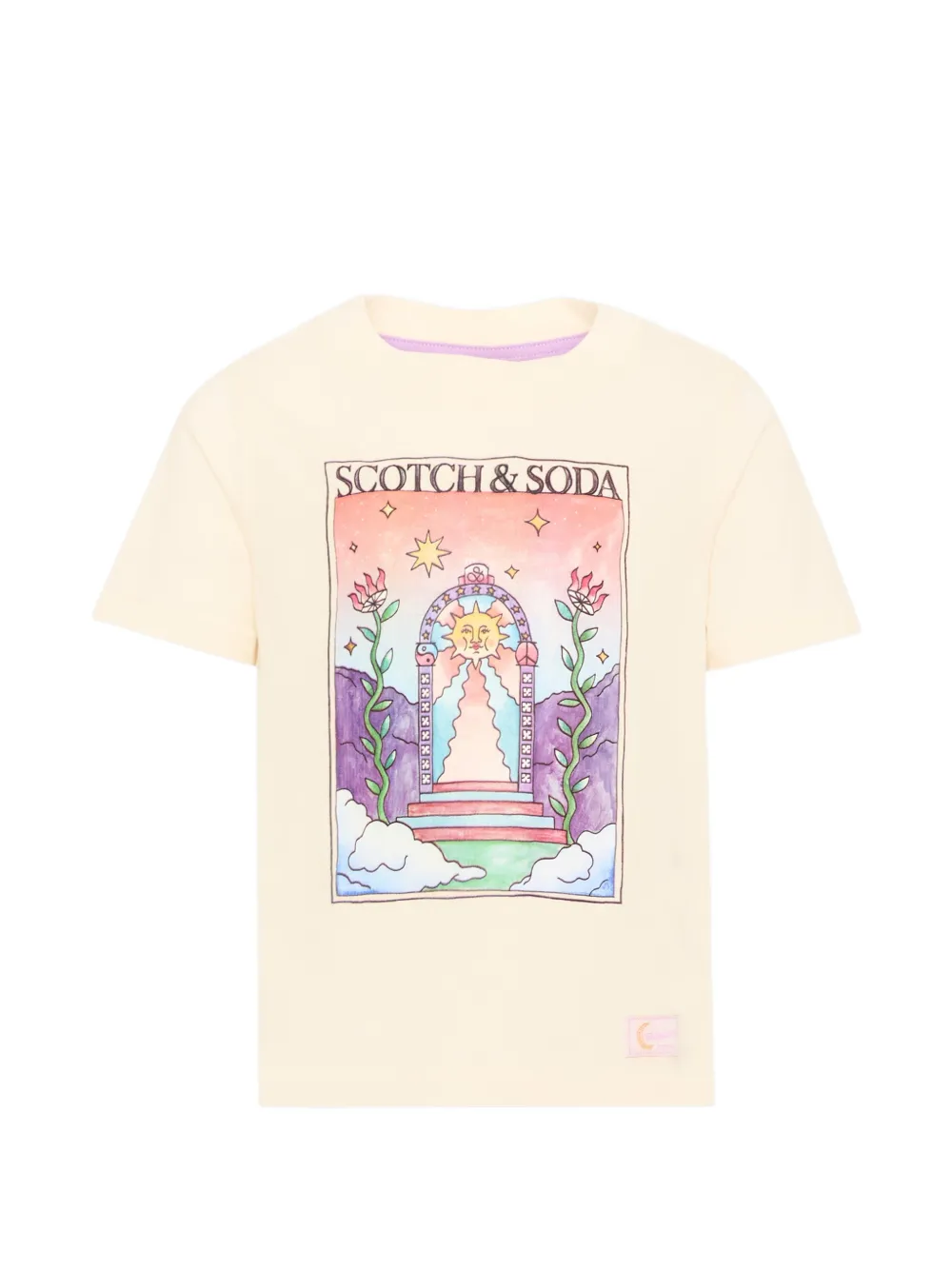 Scotch & Soda Kids graphic-print T-shirt - Toni neutri