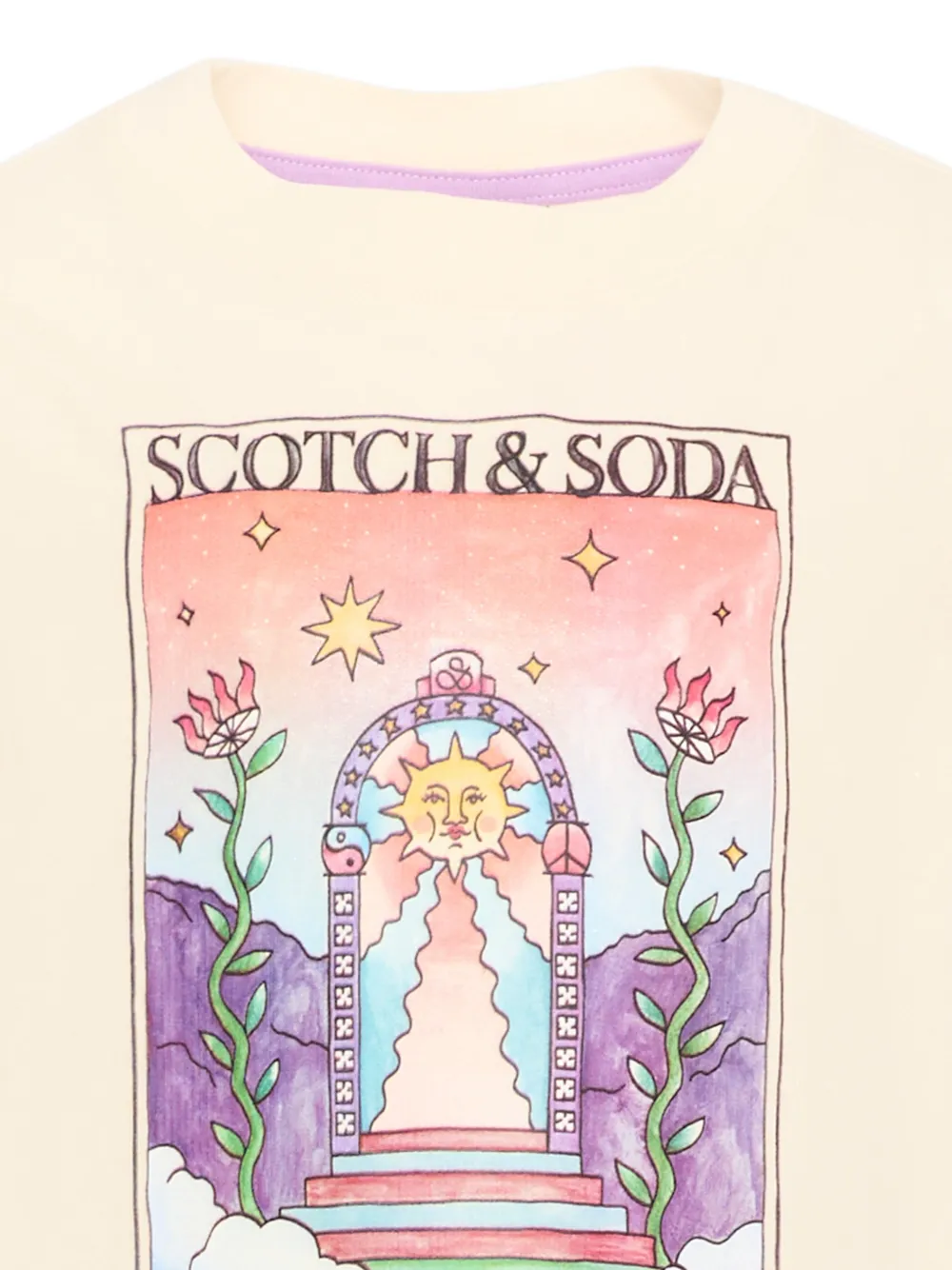 Scotch & Soda Kids graphic-print T-shirt Beige