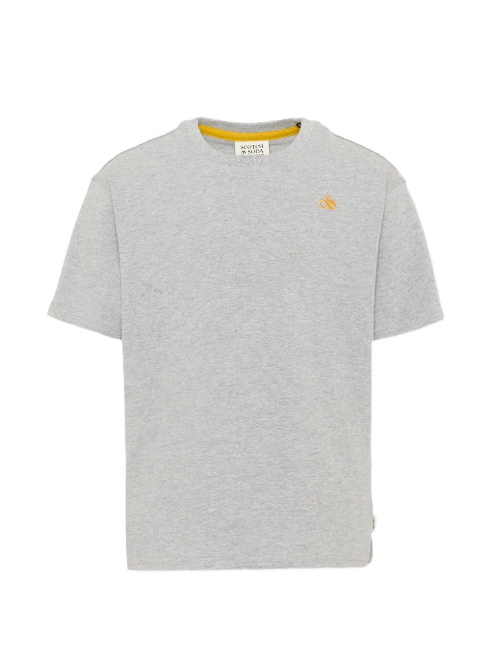 Scotch & Soda Kids logo-embroidered T-shirt Grijs